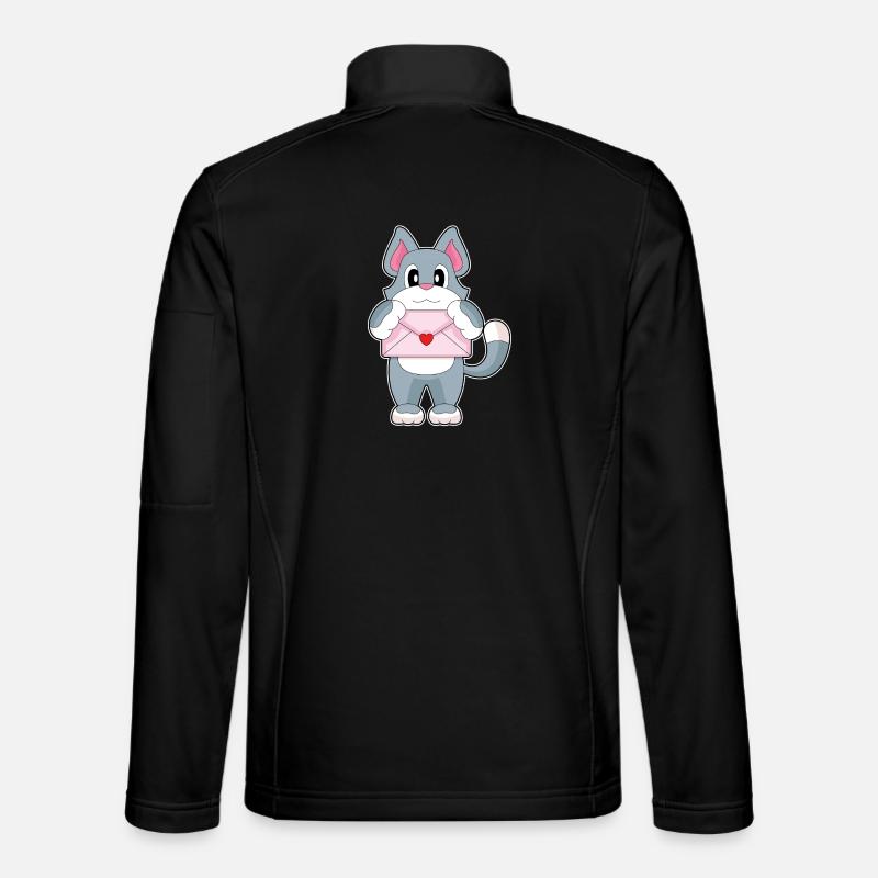 Katze Liebesbrief - Unisex Softshelljacke - Schwarz