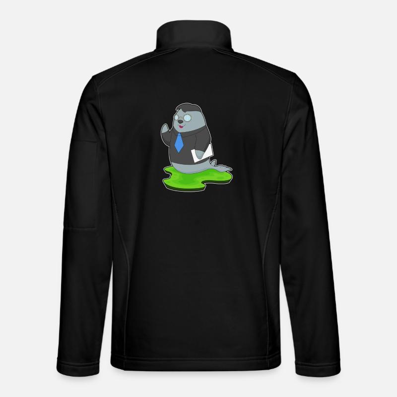 Seehund Sekretär Notiz - Unisex Softshelljacke - Schwarz