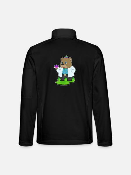 Bear Birthday Doctor - Unisex Softshell Jacket - black