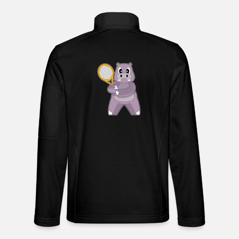 Nilpferd TennisTennisschläger - Unisex Softshelljacke - Schwarz
