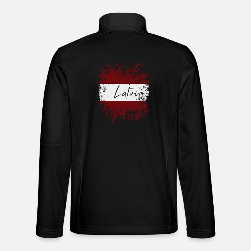 Grunge Drapeau letton : j’adore la Lettonie Veste en tissu softshell Unisexe