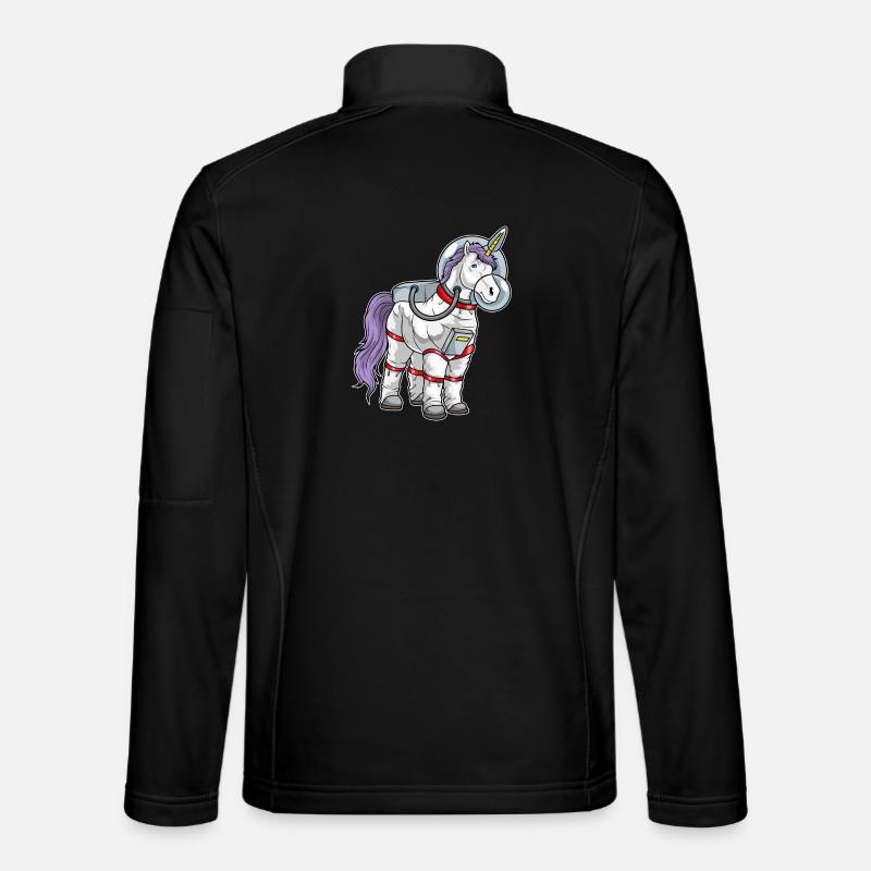 Einhorn Astronaut Weltraum - Unisex Softshelljacke - Schwarz