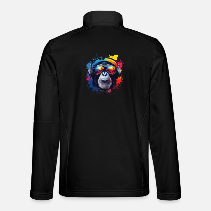 Tête de singe colorée avec casque Veste en tissu softshell Unisexe