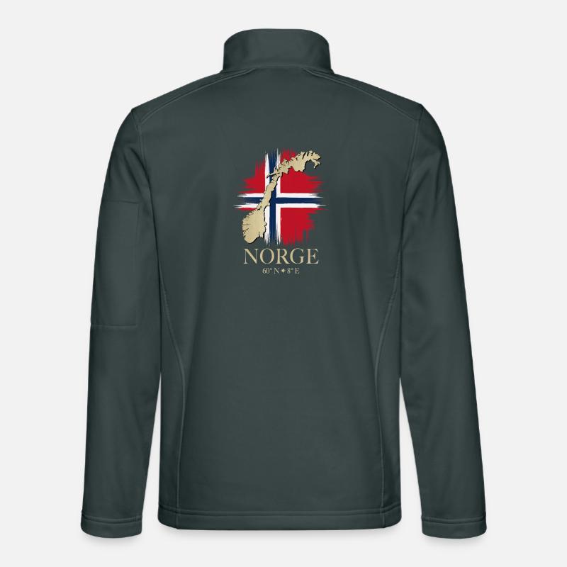 Coordonnées de la carte du drapeau de la Norvège 60°N 8°E Veste en tissu softshell Unisexe
