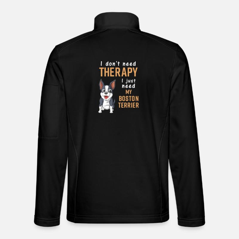 Boston Terrier Therapie Zitat Design - Unisex Softshelljacke - Schwarz
