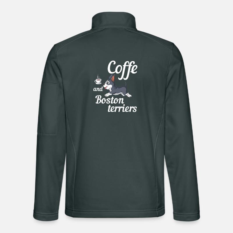 Kaffee und Boston Terrier Fun Design Unisex Softshelljacke