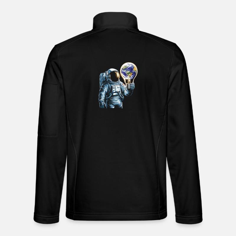 Space astronaut with globe lamp - Unisex Softshell Jacket - black