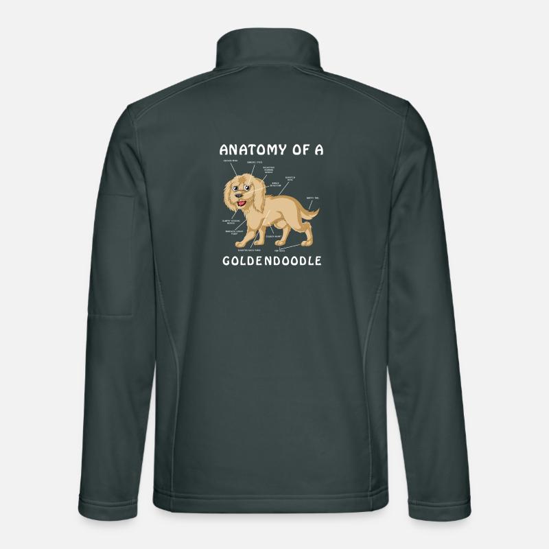 Illustration anatomique Golden Doodle Veste en tissu softshell Unisexe