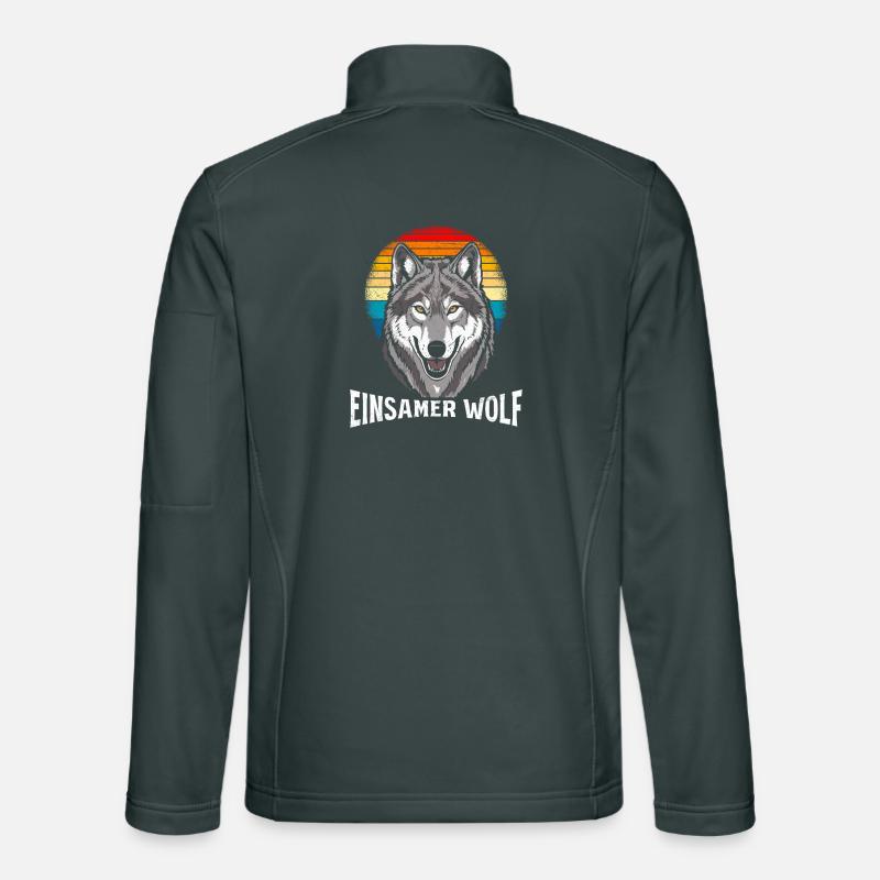 Costume drôle de loup solitaire Alpha Wolf Veste en tissu softshell Unisexe