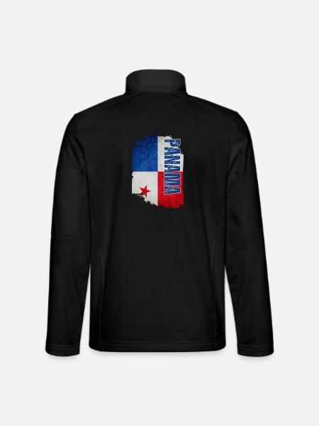 Panamaische Flagge, ich liebe Panama - Unisex Softshelljacke - Schwarz - Hinten