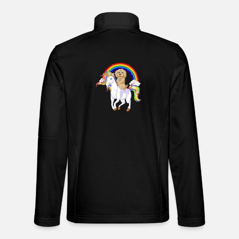 GoldenDoodle Reiten Einhorn - Unisex Softshelljacke - Schwarz