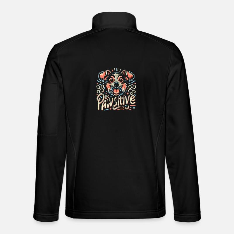 Be pawsitive cute dog - Unisex Softshell Jacket - black