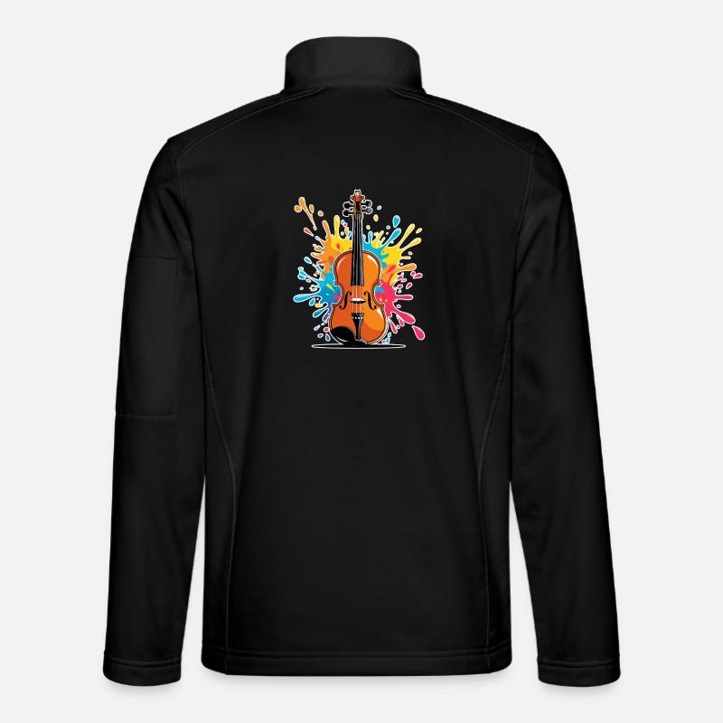 Vibrantes Violinenkunst Design - Unisex Softshelljacke - Schwarz