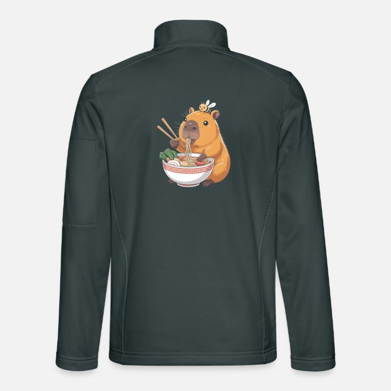 Capybara Ramen Kawaii With Bee Unisex Softshell Jacket