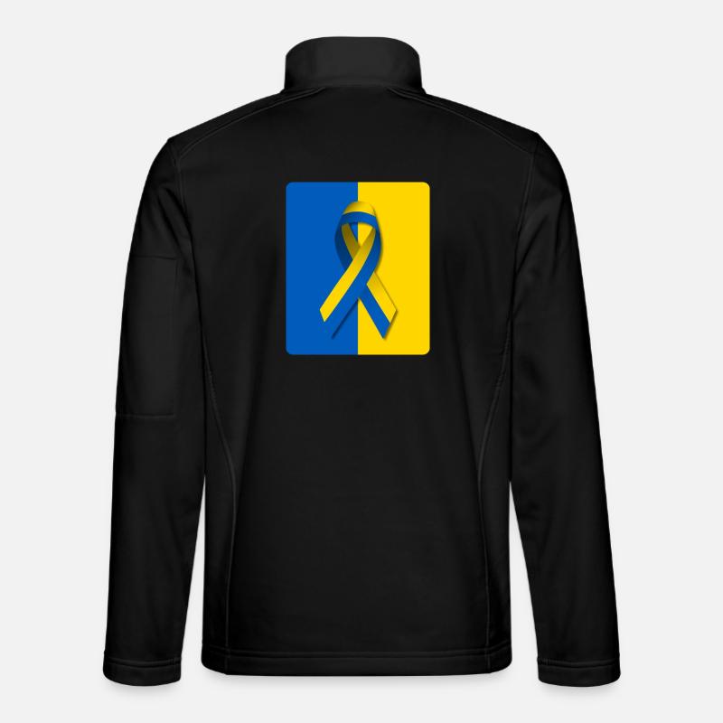 Ukraine Frieden Schleife Flagge Unisex Softshelljacke