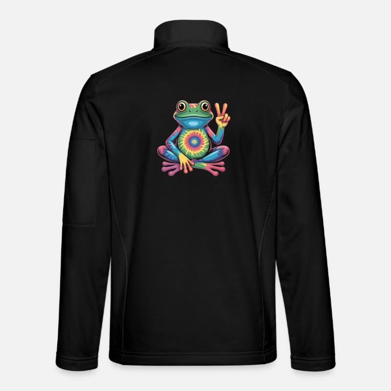 Frosch Tie-Dye Hippie Frieden Zeichen - Unisex Softshelljacke - Schwarz