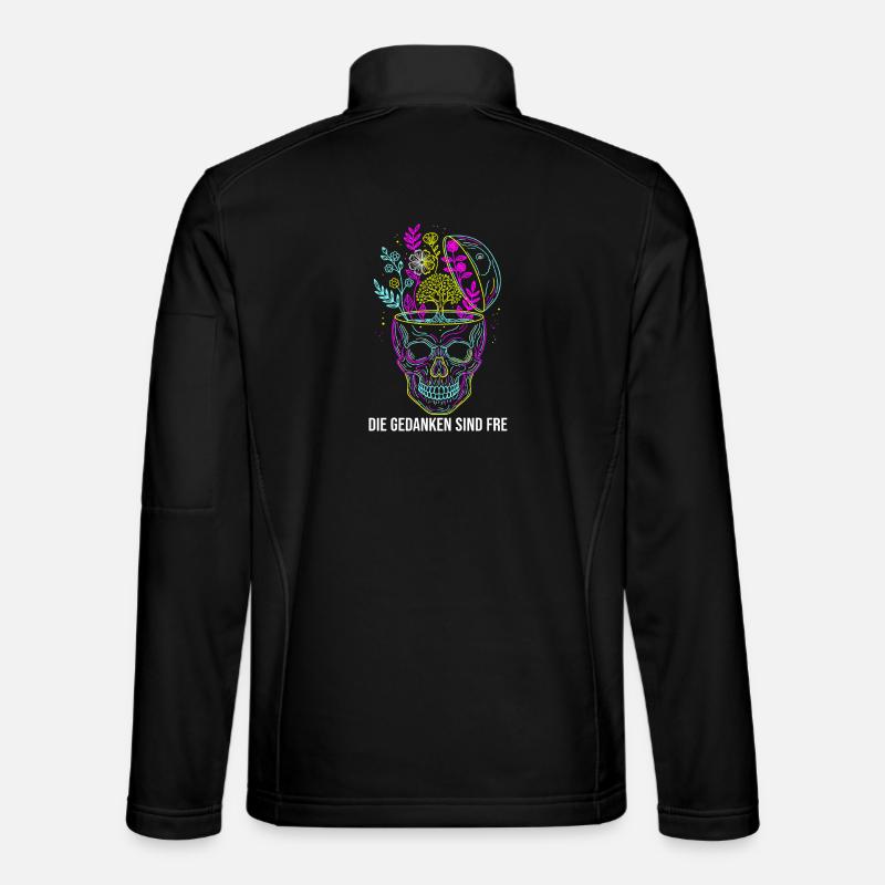 Thoughts Are Free - Neon Skull Unisex Softshell Jacket