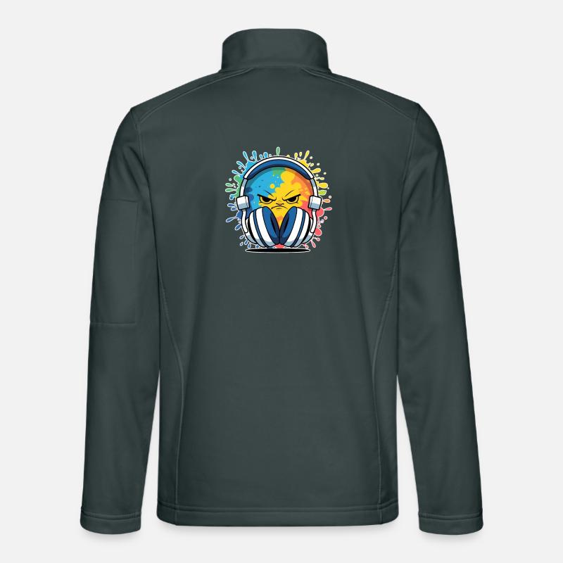 Kompakte DJ-Cartoon mit Kopfhörern Unisex Softshelljacke