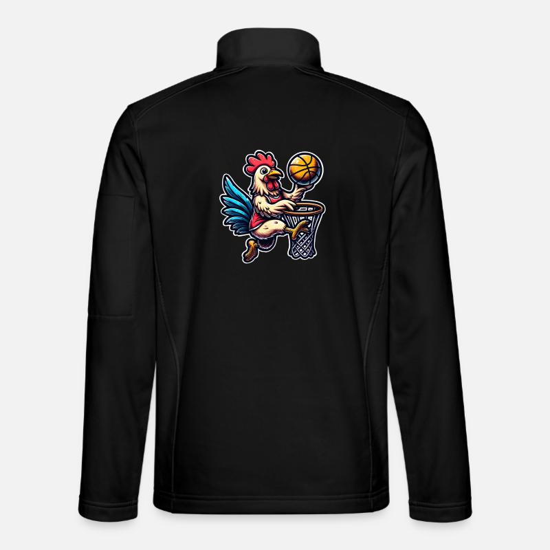 Basketball Huhn  - Unisex Softshelljacke - Schwarz