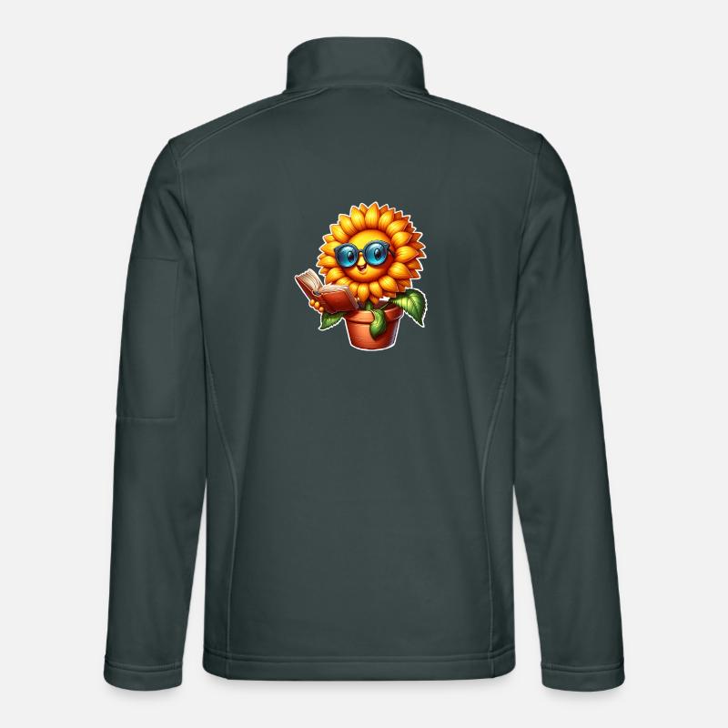 Sunflower Reading Book Unisex Softshell Jacket