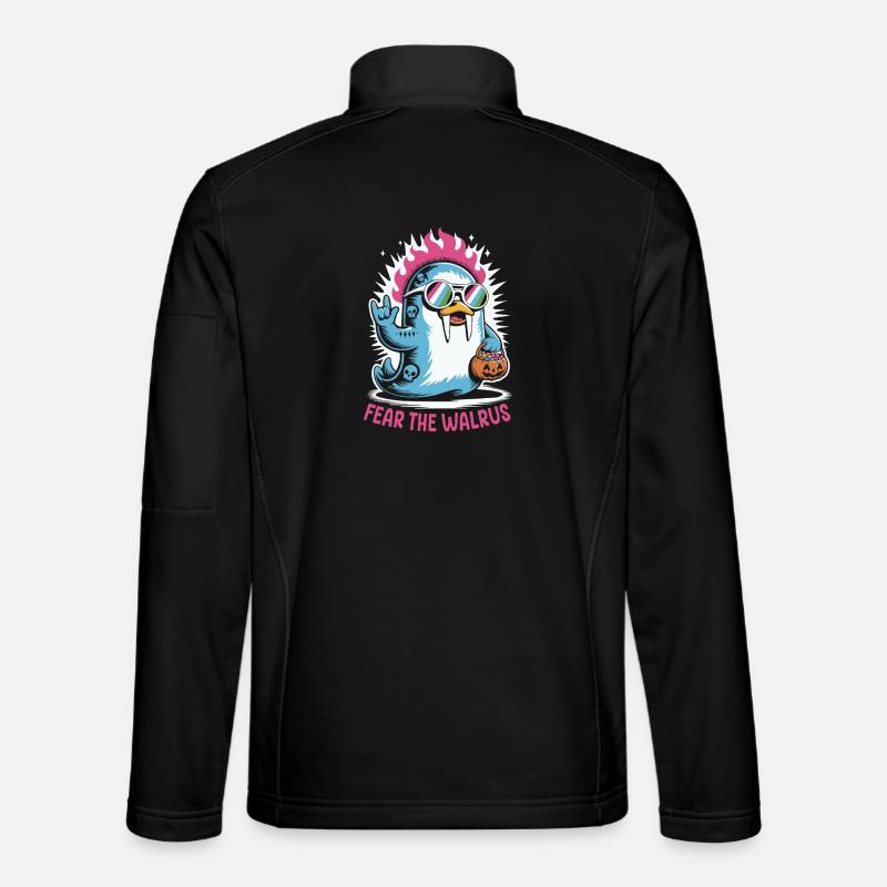 Walrus Punk Rocker Halloween - Veste en tissu softshell Unisexe - noir