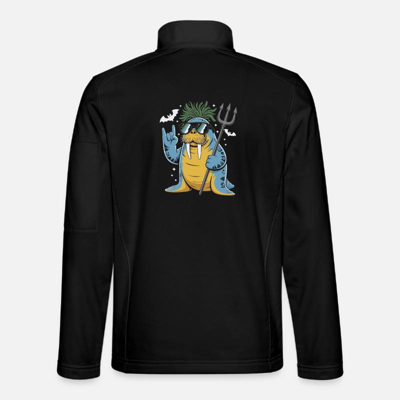 Walrus Punk Rocker Halloween - Veste en tissu softshell Unisexe - noir