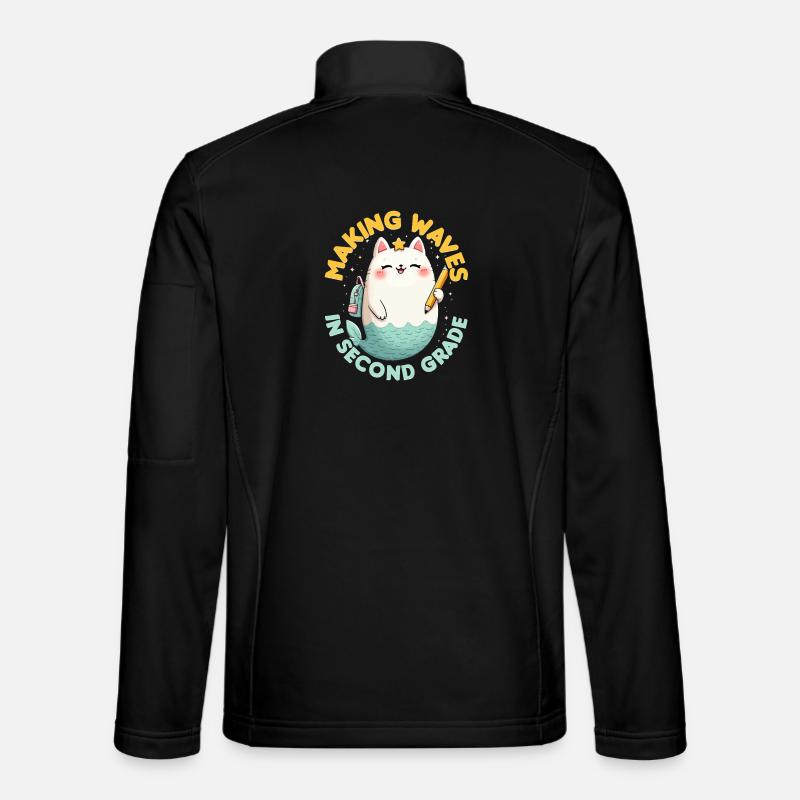 Mermaid Making Waves In Second Grade - Unisex Softshell Jacket - black
