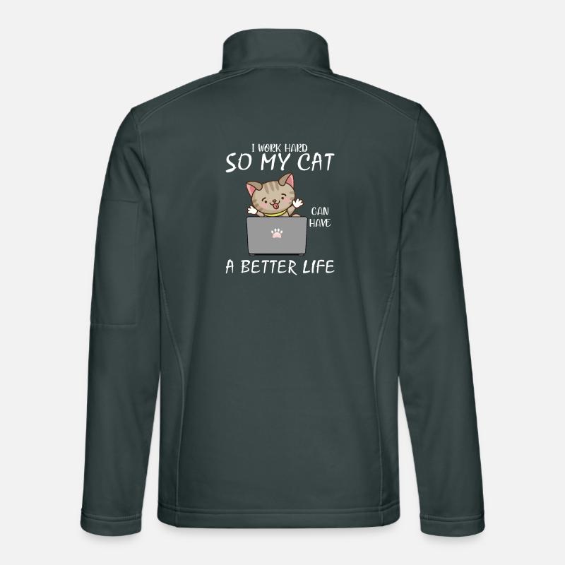 Adorable Cat Work Motivation Design Unisex Softshell Jacket