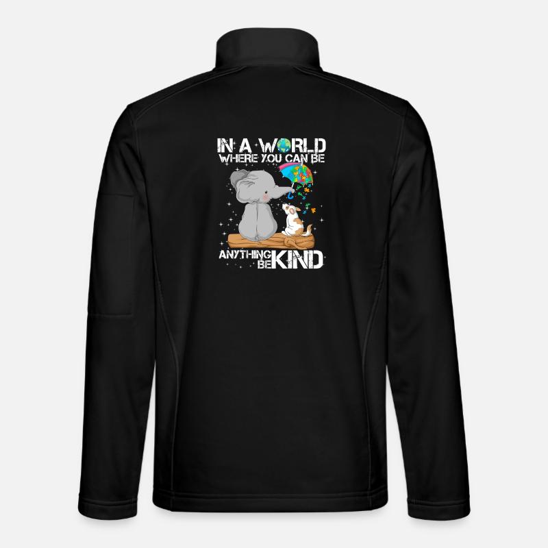 Autism Awareness Elephant Dog - Unisex Softshell Jacket - black