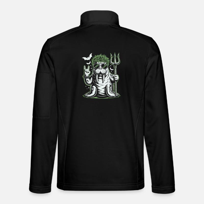 Walrus Punk Rocker Halloween - Unisex Softshell Jacket - black