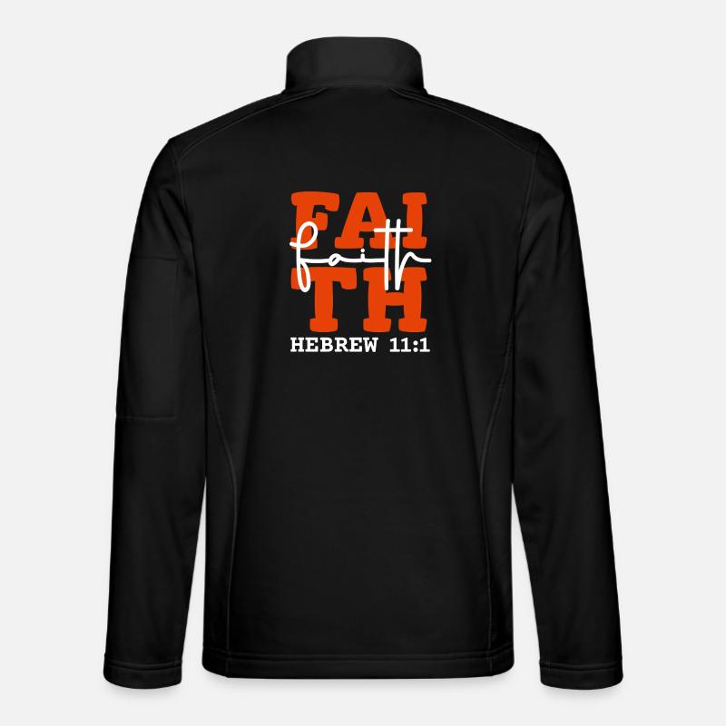 Faith Hope Jesus Christian Bible Verse - Unisex Softshell Jacket - black