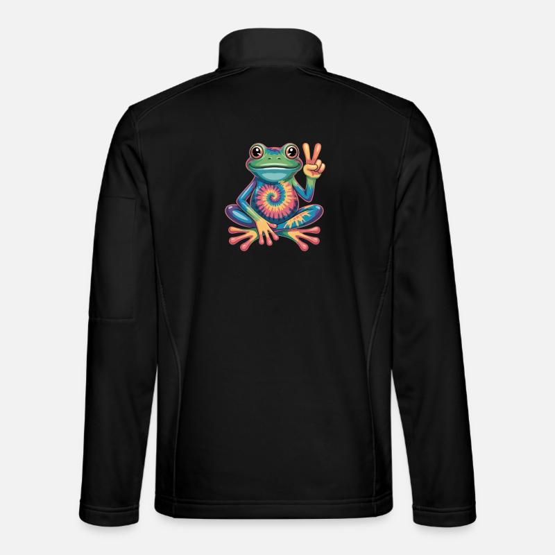  Frosch Tie-Dye Hippie Peace Zeichen Unisex Softshelljacke