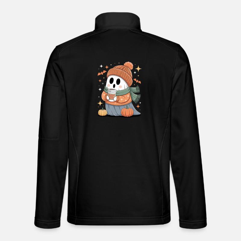 Geist Niedliche Halloween Herbst - Unisex Softshelljacke - Schwarz