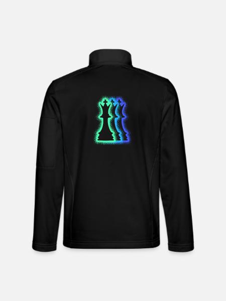 Chess pieces chess players silhouettes chess - Unisex Softshell Jacket - black - Back