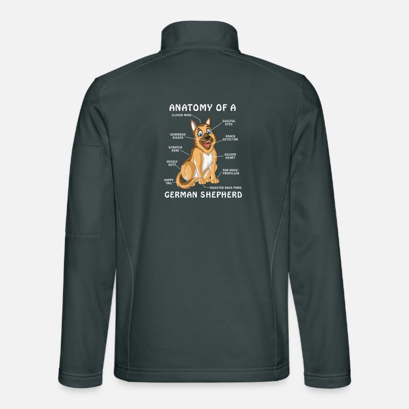 Anatomie des Deutschen Schäferhundes Unisex Softshelljacke