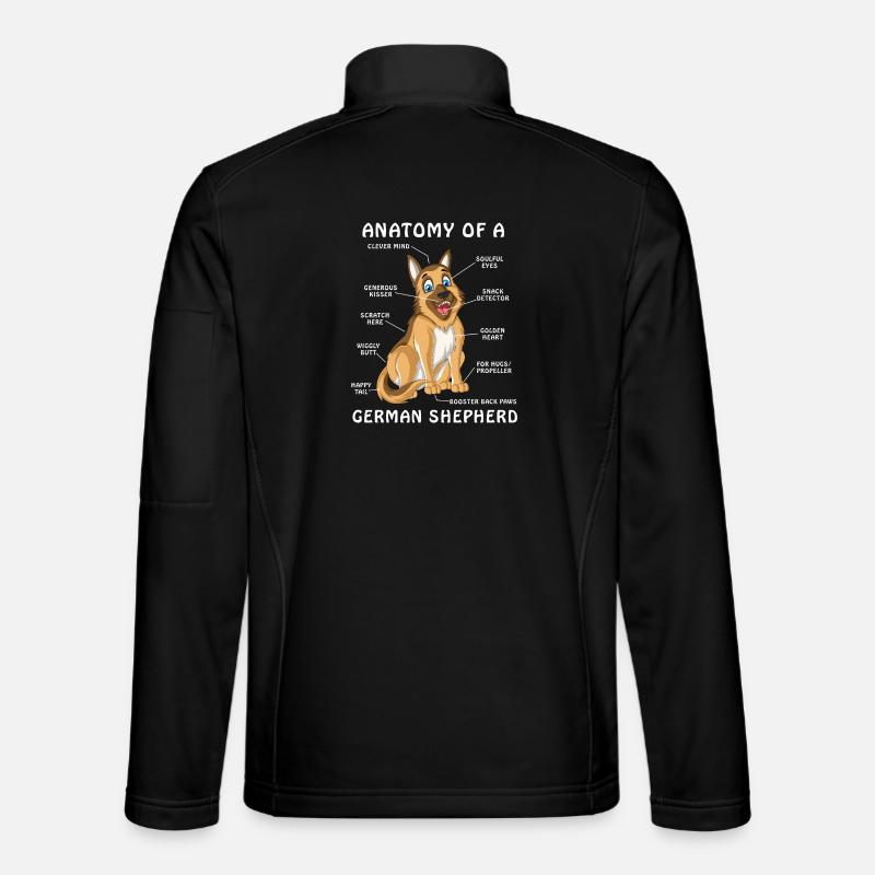 Anatomie des Deutschen Schäferhundes - Unisex Softshelljacke - Schwarz