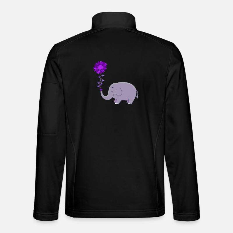 Mignon éléphant fleur magie - Veste en tissu softshell Unisexe - noir
