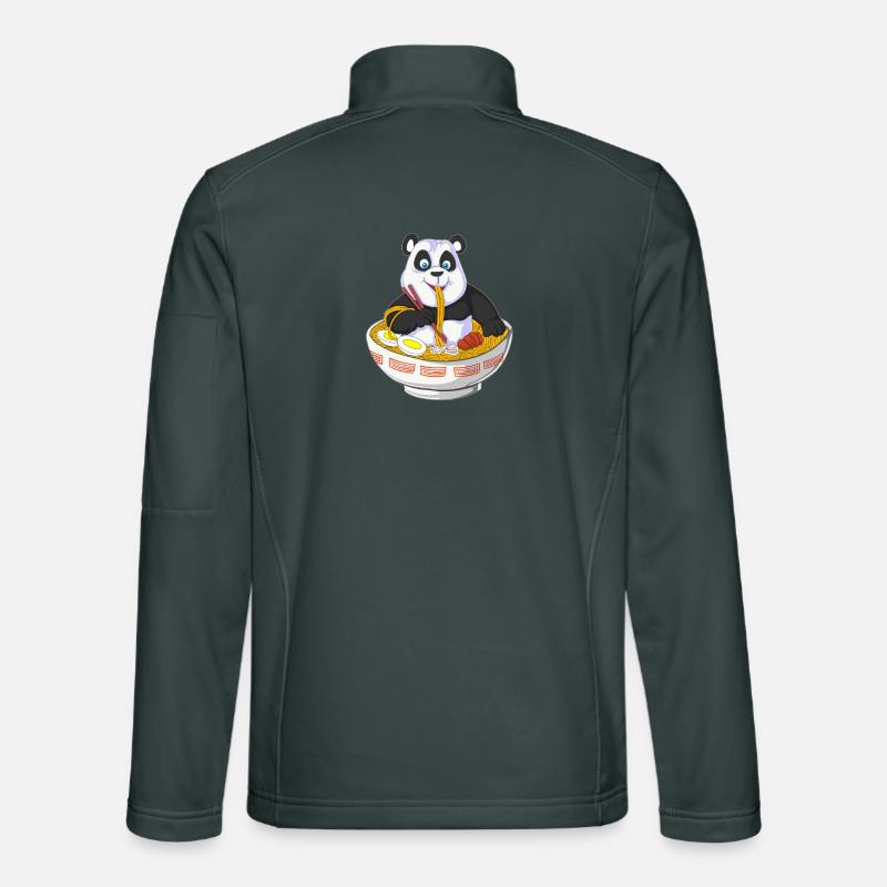 Panda Chef with Noodle Bowl Design Unisex Softshell Jacket