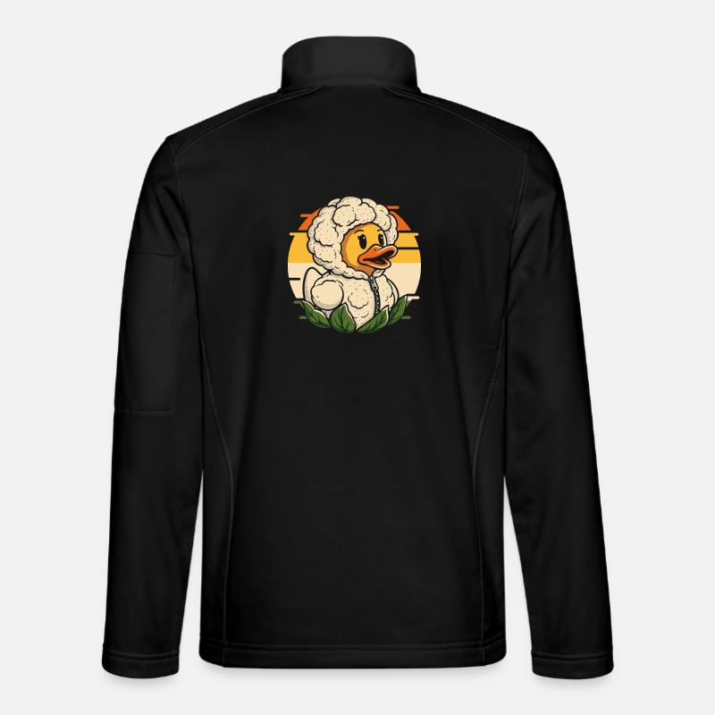 Nuttet andehoved med blomkål - Unisex softshelljakke - sort