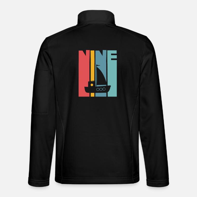 9th Birthday Sailing Ship - Unisex Softshell Jacket - black