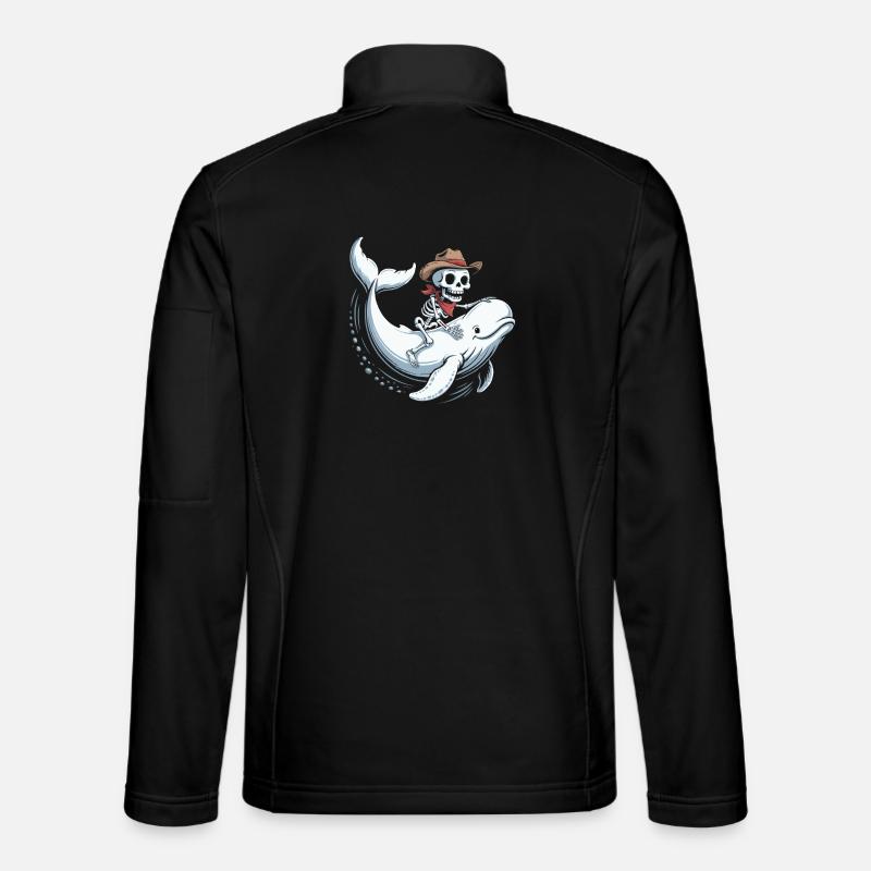 Crâne de cow-boy sur béluga - Veste en tissu softshell Unisexe - noir