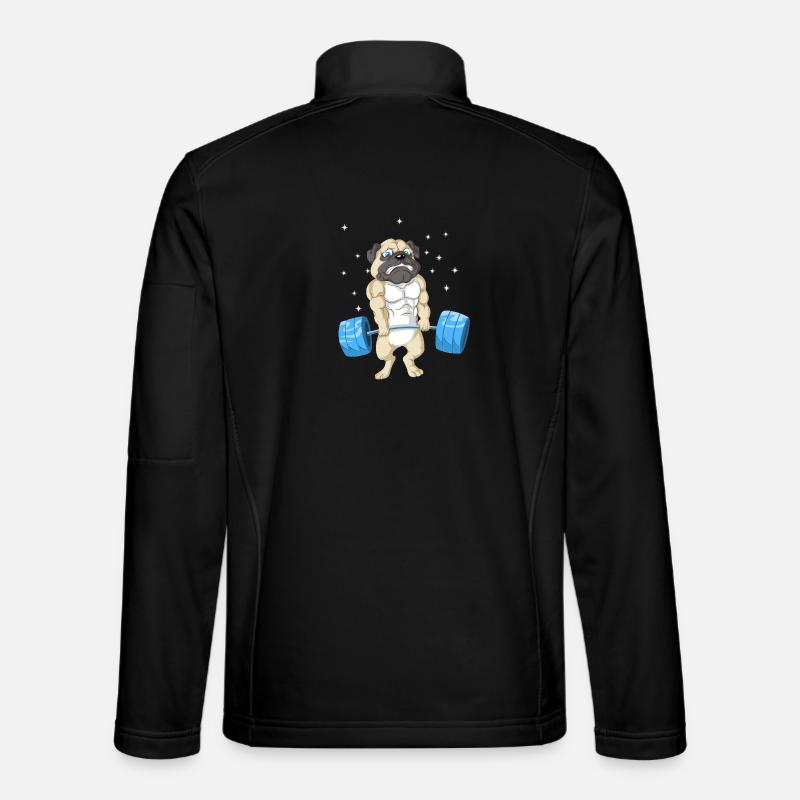 Pug weightlifting Gym - Unisex Softshell Jacket - black