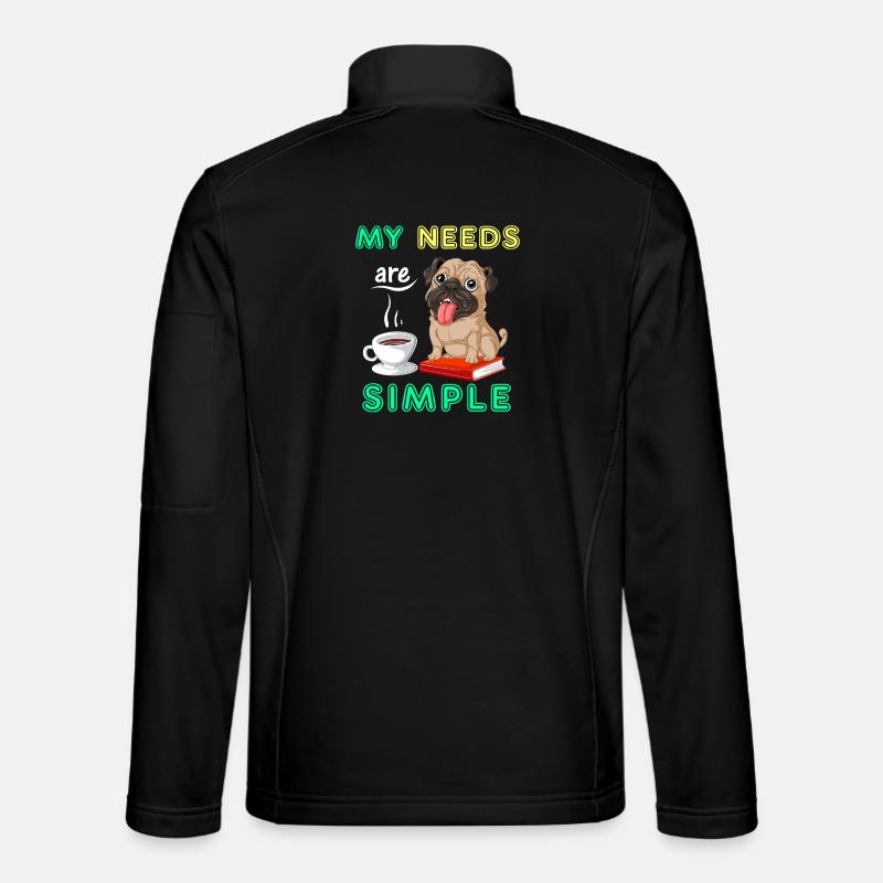 Mops Bücher Kaffeeshirt - Unisex Softshelljacke - Schwarz