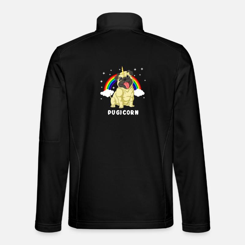 Mops Einhorn - Unisex Softshelljacke - Schwarz