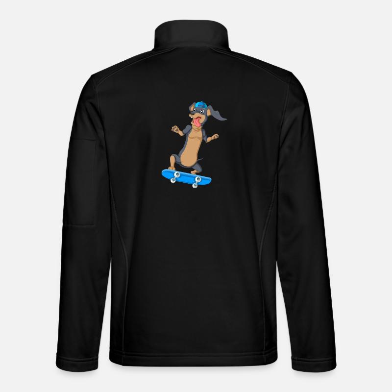 Dackel Skateboarding T-Shirt - Unisex Softshelljacke - Schwarz