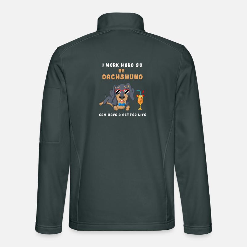 I Work Hard Dachshund Tee Unisex Softshell Jacket