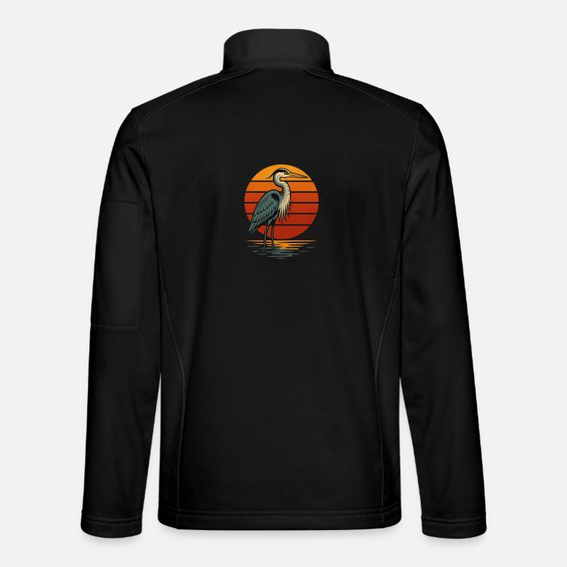 Héron au coucher du soleil Veste en tissu softshell Unisexe
