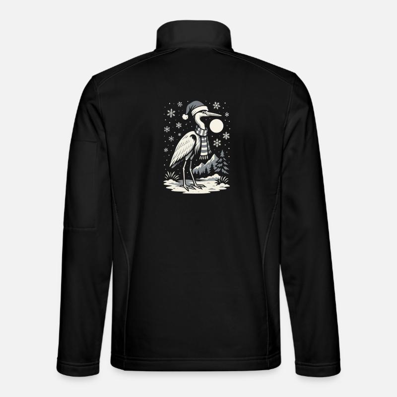 Winter-decorating stork with winter hat Unisex Softshell Jacket