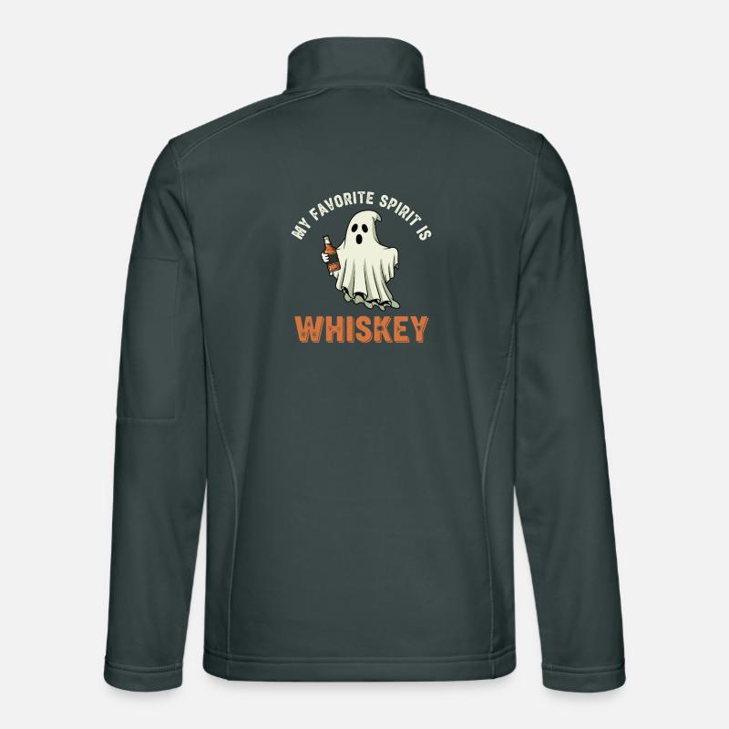 Geist mit Whiskey Flasche Unisex Softshelljacke