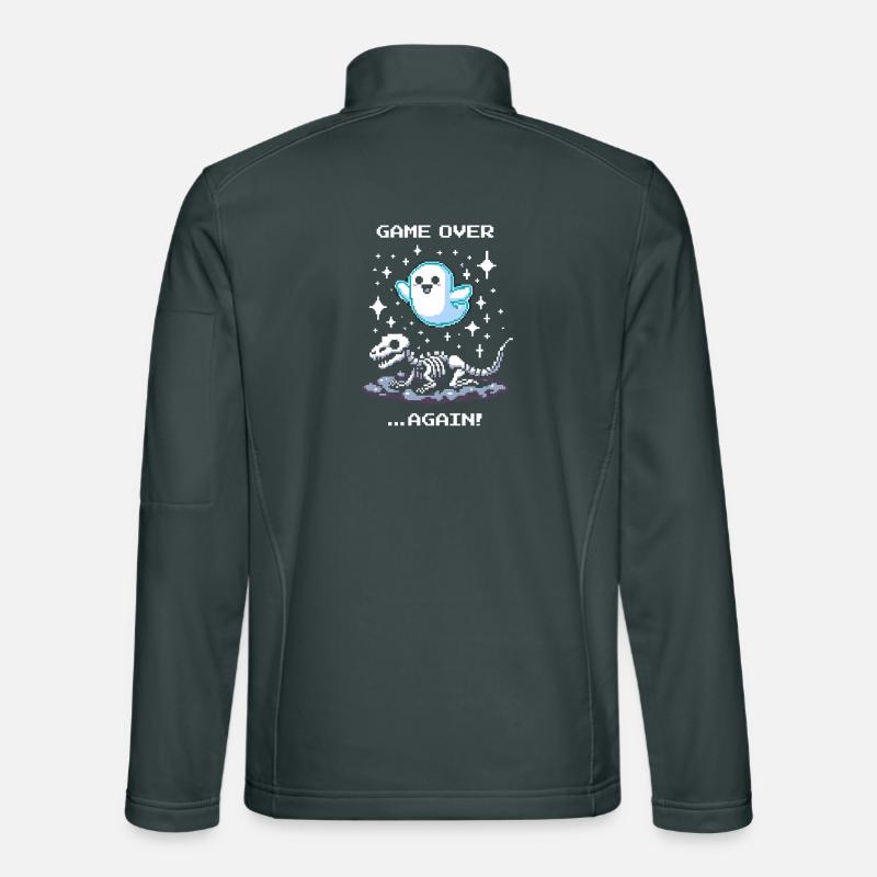 Fin du jeu... Encore | Rétro Dino Pixel Art Veste en tissu softshell Unisexe